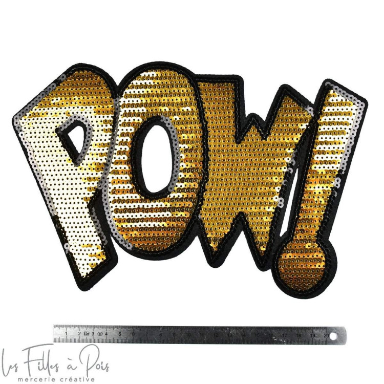 Ecusson Sequin Pow Thermocollant Vente En Ligne Couleur Cristal