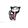 Écusson petit chat squelette - Noir et blanc - Thermocollant  - 1