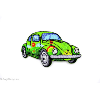 Écusson Volkswagen Coccinelle hippie - Vert - Thermocollant Autres marques - Tissus et mercerie - 1