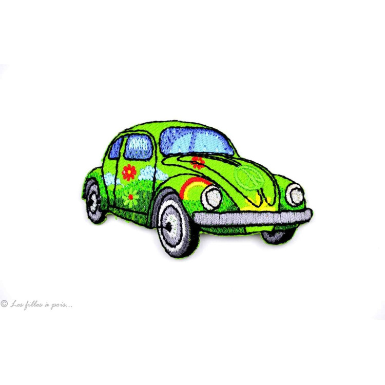 Écusson Volkswagen Coccinelle hippie - Vert - Termocolante Autres marques - Tissus et mercerie - 1