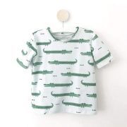 Tissu jersey motif crocodiles "Crocodile" - Vert menthe et noir - Bio - Kimsa Design ® Kimsa Design ® - Tissus BIO - 3