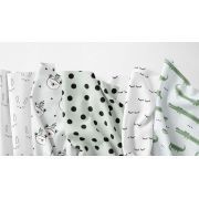 Tissu jersey motif crocodiles "Crocodile" - Vert menthe et noir - Bio - Kimsa Design ® Kimsa Design ® - Tissus BIO - 5