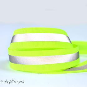 Mini ruban gros grain Jaune fluo 0,5 cm - MegaCrea DIY Fluo