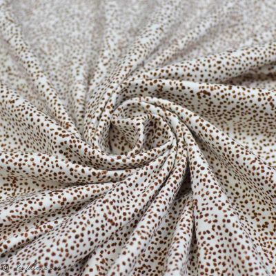Tissu jersey coton motif tâche "Maruti" - Marron et écru - Oeko-Tex ® Family Fabrics ® - Tissus oekotex - 3