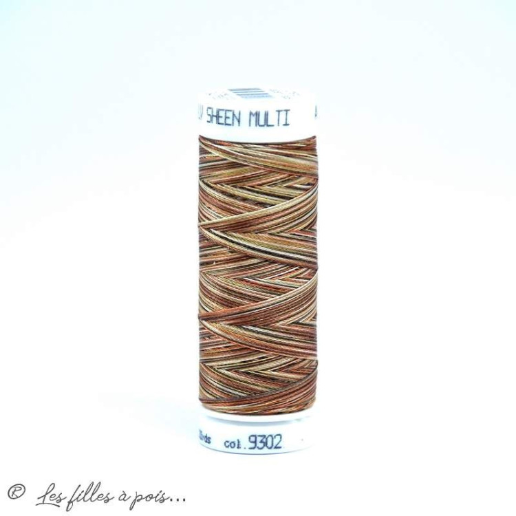 Fil à broder multicolore Polysheen 200m - Mettler ® - marron 9302 METTLER ® - Fils à coudre et à broder - 1