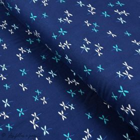 Tissu jersey motif fleurs "Everlasting" de Sharon Holland - Bleu - Oekotex - AGF ® Art Gallery Fabrics ® - Tissus - 1