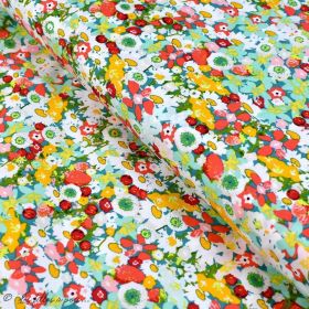 Tissu popeline de coton motif fleurs "Lavish" esprit Liberty - Multicolore - Oekotex - AGF ® Art Gallery Fabrics ® - Tissus - 1