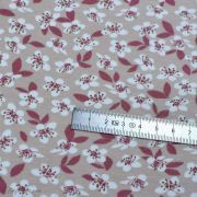Tissu jersey coton motif petites fleurs esprit "Liberty" - Rose clair et cognac - Oeko-Tex ® Autres marques - Tissus et mercerie