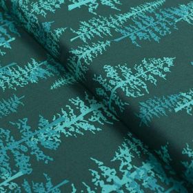 Tissu popeline de coton motif arbres "Fusion Foresta" - Tons vert - Oekotex ® - AGF ® Art Gallery Fabrics ® - Tissus - 1