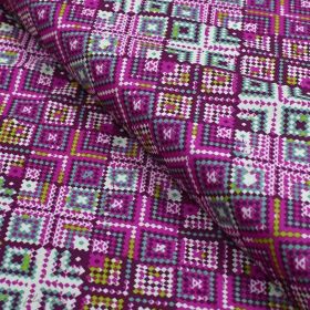 Tissu popeline de coton motif losanges "Mystical Land" - Tons roses et violets - Oekotex ® - AGF ® Art Gallery Fabrics ® - Tissu