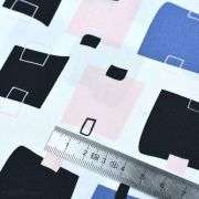 Tissu popeline de coton motif post-it "Lagom" - Blanc, rose, noir et bleu - AGF ® Art Gallery Fabrics ® - Tissus - 4