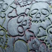 Tissu minky néon phosphorescent double face motif Tête de mort - Gris - Oeko-Tex ® Autres marques - Tissus et mercerie - 5