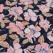 Tissu popeline de coton motif fleurs "Homebody" - Gris et terracotta - Oekotex - AGF ® Art Gallery Fabrics ® - Tissus - 3