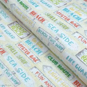 Tissu coton motif panneaux "Beach Travel" - Multicolore - Oekotex - AGF ® 3 Wishes Fabrics ® - 1