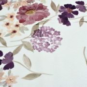 Tissu jersey côtelé motif fleurs "Vintage Floral" - Blanc cassé et tons violet - Oeko-Tex ® Family Fabrics ® - Tissus oekotex - 
