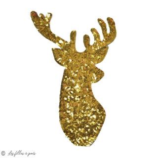 Ecusson sequin cerf - Thermocollant Autres marques - Tissus et mercerie - 1