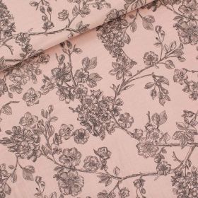 Tissu double gaze de coton "CHERRY BLOSSOM" motif fleurs - Rose -  Oeko-Tex ® - See You At Six ® See You At Six ® - Tissus Oekot