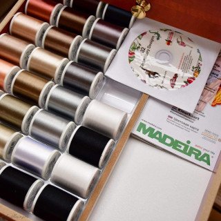 Coffret luxe en bois de fils à broder machine RAYON 200m - 194 bobines - Madeira ® Madeira ® - Fils à broder, à coudre et entoil