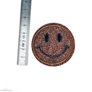 Écusson brodé smiley glitter - Thermocollant Autres marques - Tissus et mercerie - 24