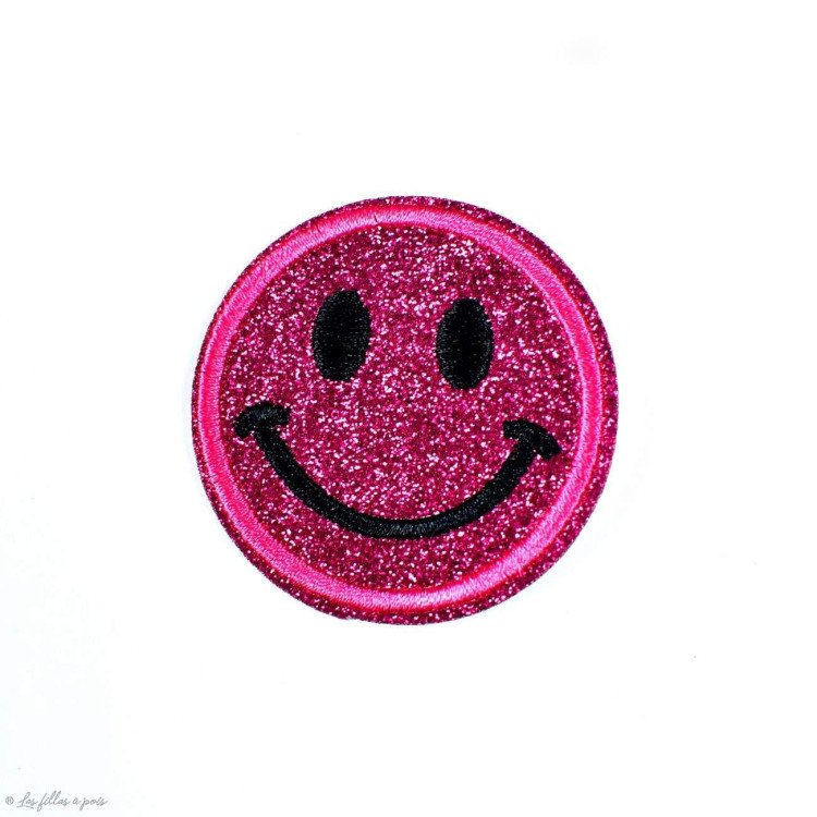 Écusson brodé smiley glitter - Thermocollant Autres marques - Tissus et mercerie - 25