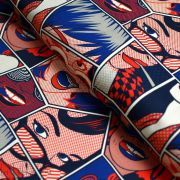 Tissu popeline de coton motif artistique collection "PopArt" - Multicolore - Oeko-Tex ® Les Filles à Pois - Design ® - Mercerie 