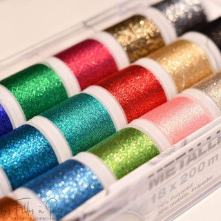 Coffret de 18 bobines de fil METALLIC 200m - Madeira® Madeira ® - Fils à broder, à coudre et entoilage - 4