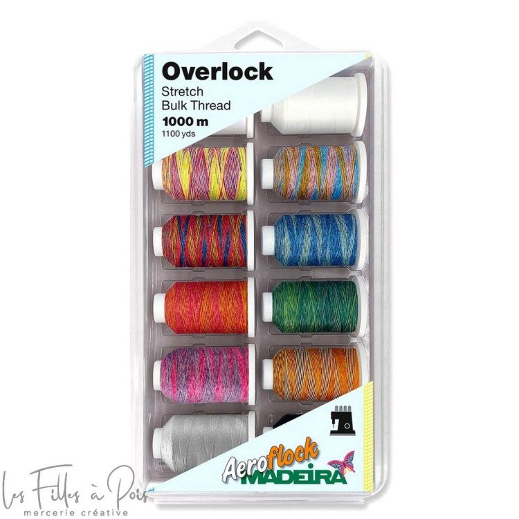 Surtido de 12 Conos de Espuma Multicolor Aeroflock - Madeira ® - 1000m Madeira ® - Fils à broder, à coudre et entoilage - 1