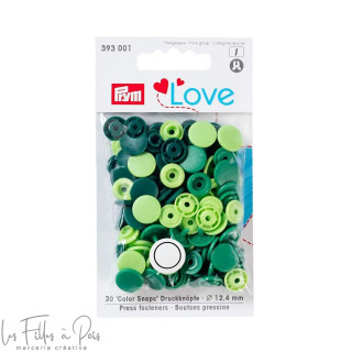 Bouton pression Color Snaps rond - 12.4mm - vert panaché - Prym Love 393001 Prym ® - Mercerie - 1