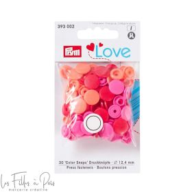 Boutons pression Color Snaps rond - 12.4mm - rose panaché - Prym Love 393002 Prym ® - Mercerie - 1