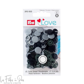 Bouton pression Color Snaps rond - 12.4mm - gris panaché - Prym Love 393003 Prym ® - Mercerie - 1