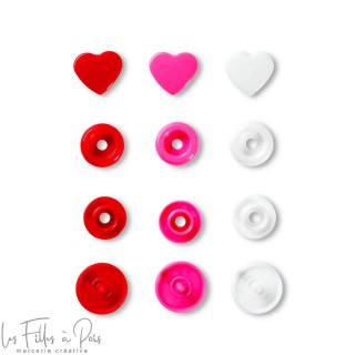 Color Snaps corazón - 12.4mm - rojo/blanco/rosa - Prym Love 393031 Prym ® - Mercerie - 2