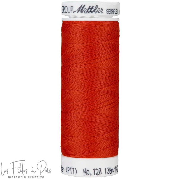 Fil à coudre élastique  SERAFLEX 130m - rouge - 1336 METTLER ® - Fils à coudre et à broder - 1