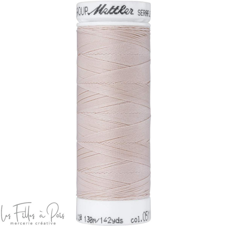 Fil à coudre élastique  SERAFLEX 130m - beige - 0511 METTLER ® - Fils à coudre et à broder - 1