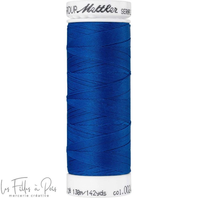 Fil à coudre élastique  SERAFLEX 130m - bleu - 0024 METTLER ® - Fils à coudre et à broder - 1