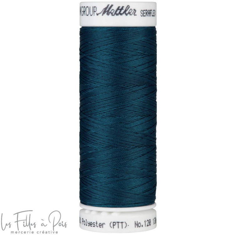 Fil à coudre élastique  SERAFLEX 130m - bleu - 0485 METTLER ® - Fils à coudre et à broder - 1