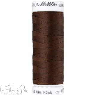 Fil à coudre élastique  SERAFLEX 130m - marron - 0975 METTLER ® - Fils à coudre et à broder - 1