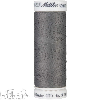 Fil à coudre élastique  SERAFLEX 130m - gris - 0318 METTLER ® - Fils à coudre et à broder - 1