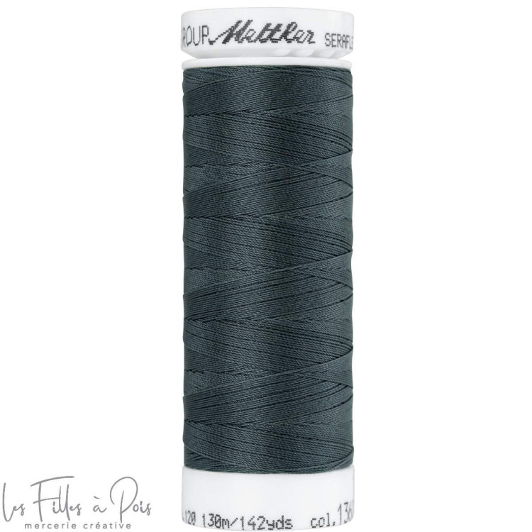 Fil à coudre élastique  SERAFLEX 130m - gris - 1360 METTLER ® - Fils à coudre et à broder - 1