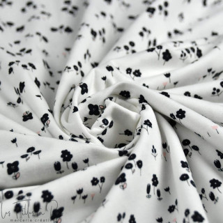 Tecido jersey floral "Lagom" - Branco e preto - 180cm - AGF ® Art Gallery Fabrics ® - Tissus - 2