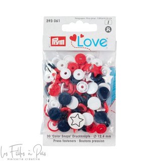 Estrela Color Snaps - 12.4mm - vermelho/branco/azul marinho - Prym Love 393061 Prym ® - Mercerie - 1