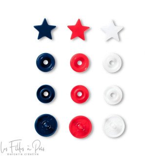 Estrela Color Snaps - 12.4mm - vermelho/branco/azul marinho - Prym Love 393061 Prym ® - Mercerie - 2