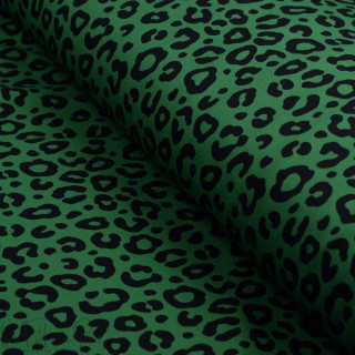 Tissu french terry motif léopard "Contrastes" - Vert et noir - Les Filles à Pois Les Filles à Pois - Design ® - Mercerie et Tiss