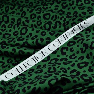 Rizo con estampado de leopardo "Contrastes" - Verde y negro - Les Filles à Pois Les Filles à Pois - Design ® - Mercerie et Tissu