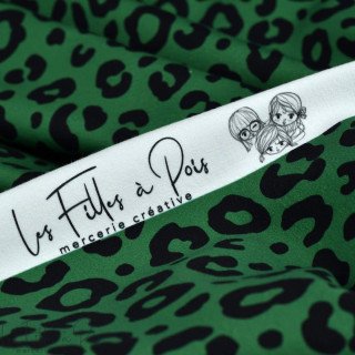 Rizo con estampado de leopardo "Contrastes" - Verde y negro - Les Filles à Pois Les Filles à Pois - Design ® - Mercerie et Tissu