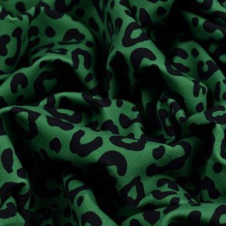 Rizo con estampado de leopardo "Contrastes" - Verde y negro - Les Filles à Pois Les Filles à Pois - Design ® - Mercerie et Tissu