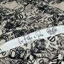 Tissu french terry motif inscription collection "Random" - Ecru et noir - Les Filles à Pois ® - Oeko-Tex ® Les Filles à Pois - D
