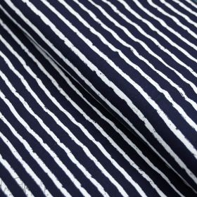 Tissu jersey motif rayures - Bleu marine et blanc - Oeko-Tex ® - Stenzo Textiles ® Stenzo Textiles ® - Tissus Oekotex - 1