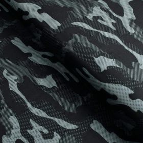 Jersey-interlock sport motif camouflage plumetis collection "Grumman" - Tons noirs et gris - Les Filles à Pois ® - Oeko-Tex ® Le