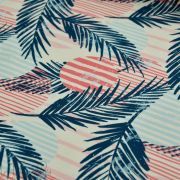 Tissu lycra motif palmiers - Ecru et multicolore  - Oeko-Tex ® Autres marques - Tissus et mercerie - 3