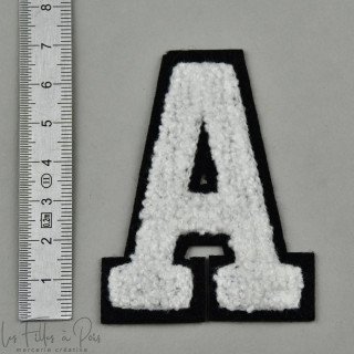 Ecusson lettres de l'alphabet en éponge - Blanc et noir - Thermocollant Autres marques - Tissus et mercerie - 2